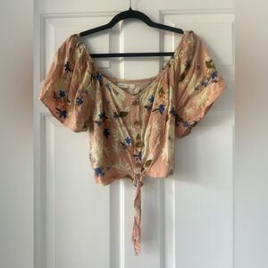 Aeropastel Blush Floral Crop Top
